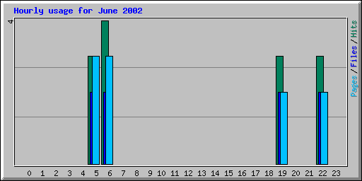 Hourly usage for June 2002