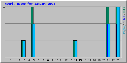 Hourly usage for January 2003